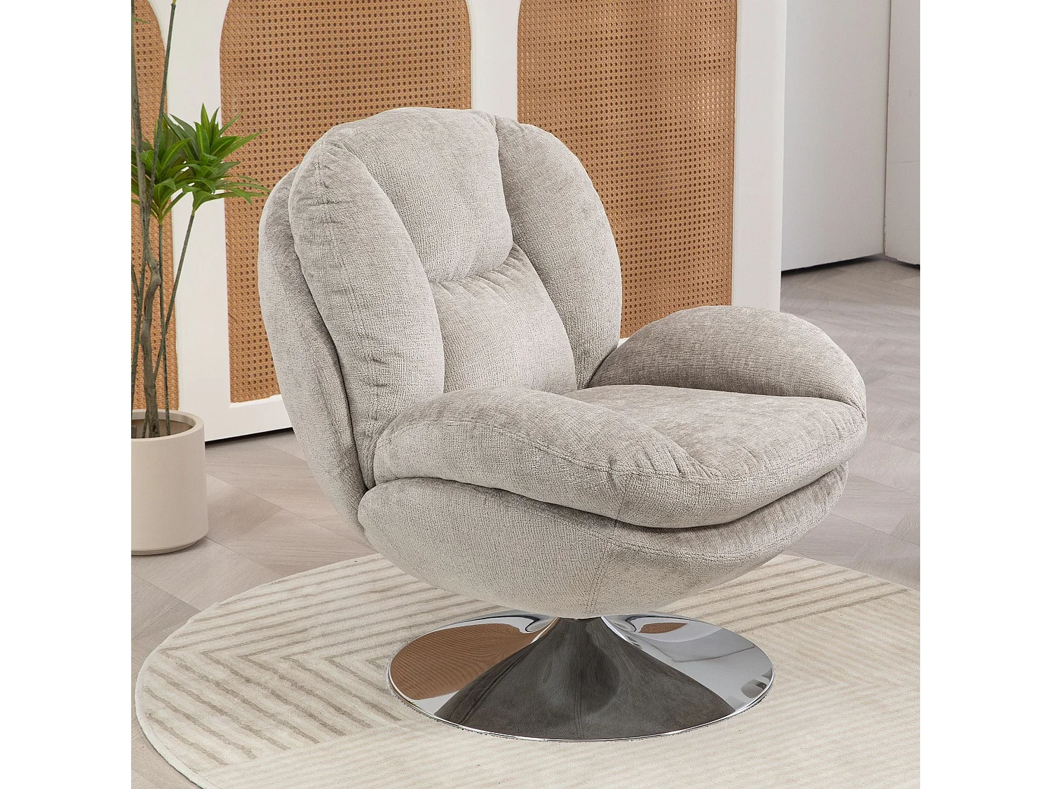 Fauteuil pivotant taupe TOPI