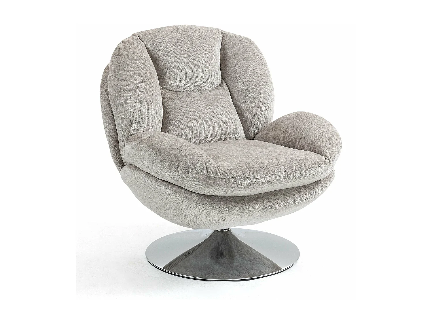 Fauteuil pivotant taupe TOPI