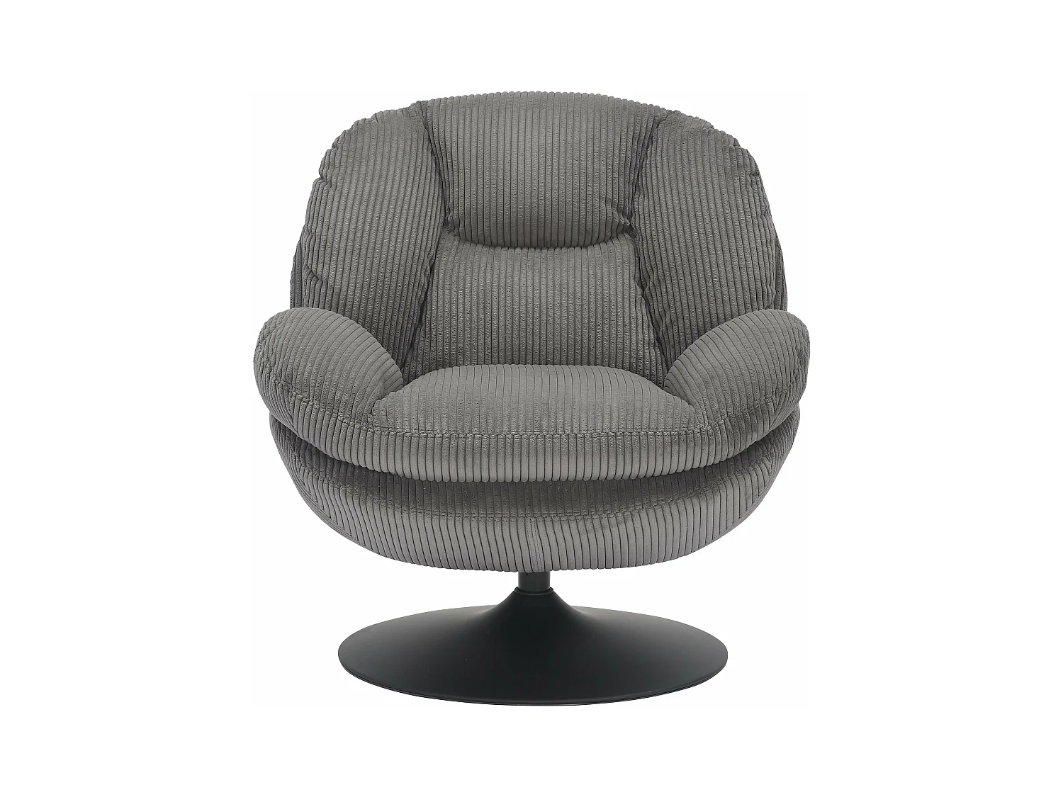 Fauteuil pivotant velours côtelé gris