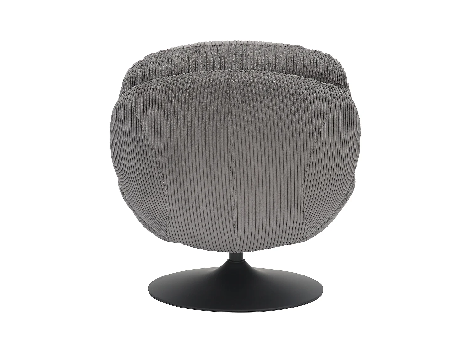 Fauteuil pivotant velours côtelé gris