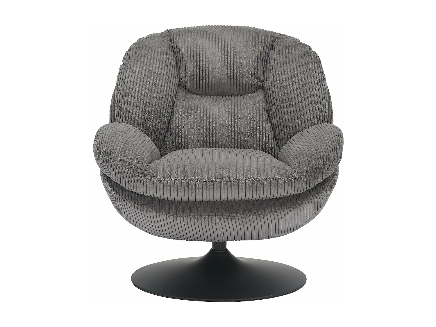 Fauteuil pivotant velours côtelé gris