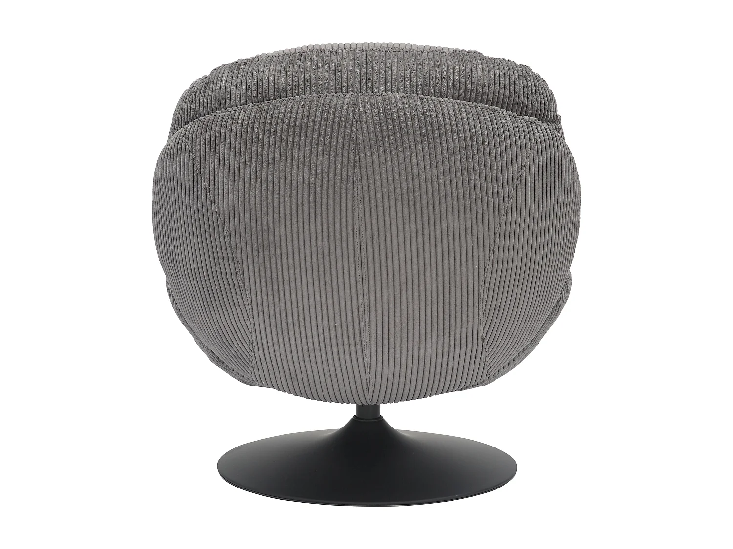 Fauteuil pivotant velours côtelé gris