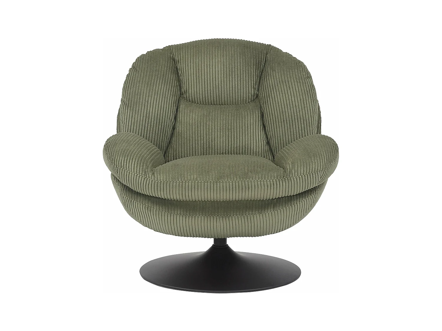 Fauteuil pivotant velours côtelé vert