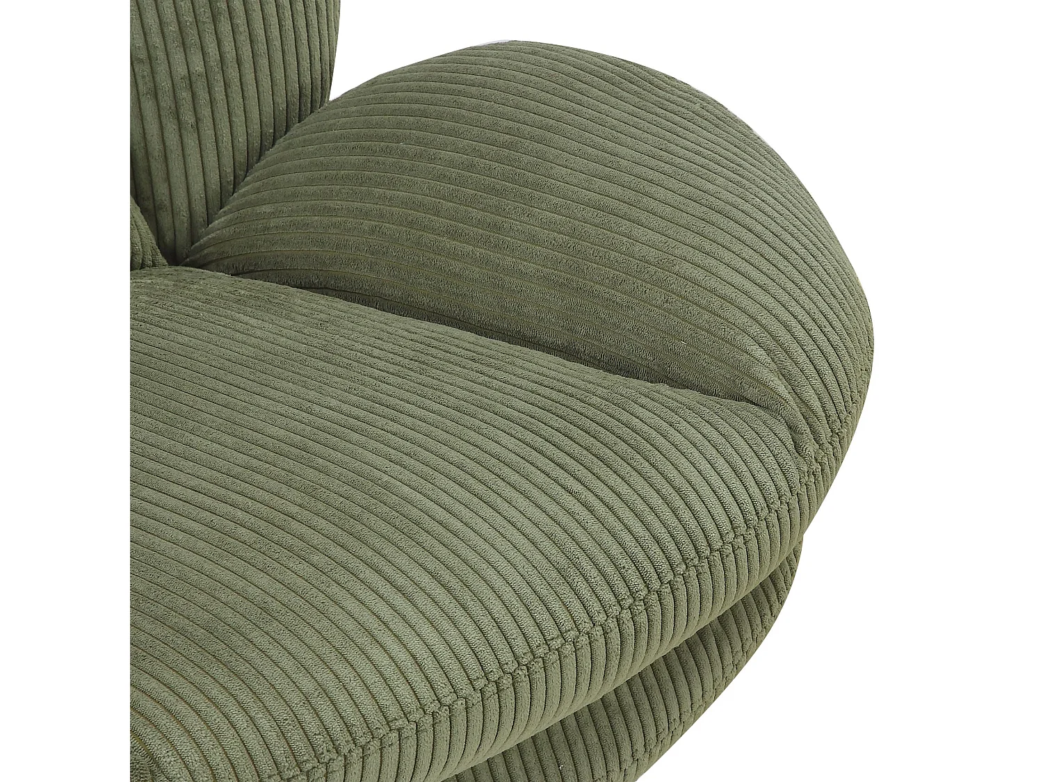 Fauteuil pivotant velours côtelé vert