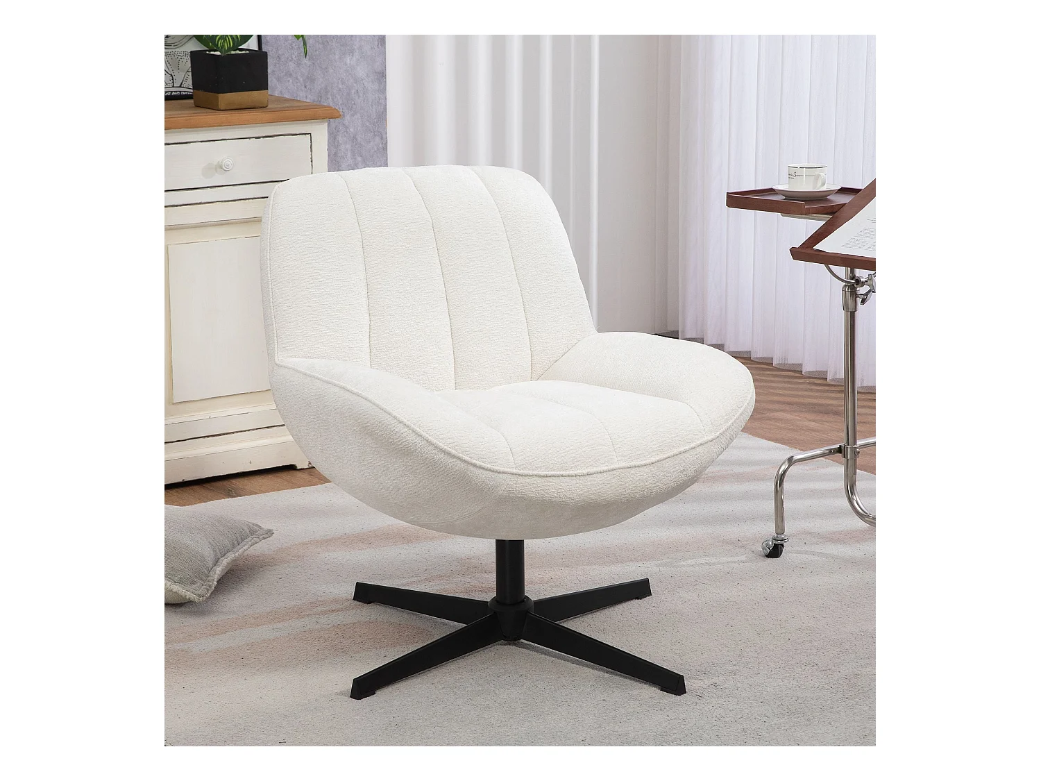 Fauteuil pivotant blanc RENA