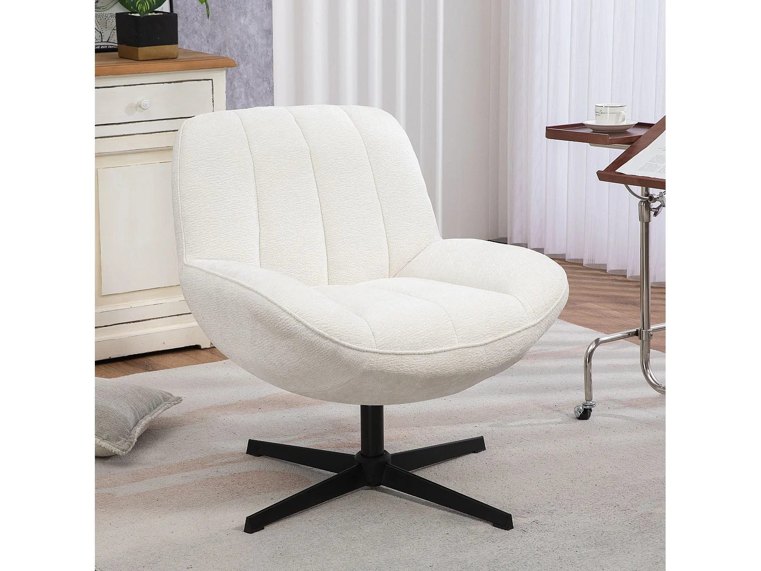 Fauteuil pivotant blanc RENA