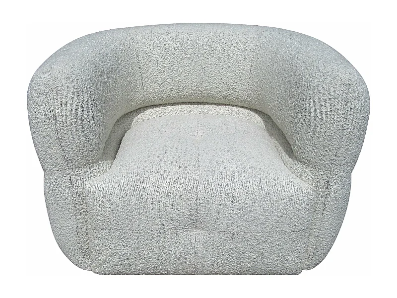Fauteuil pivotant tissu bouclette gris clair MELKI