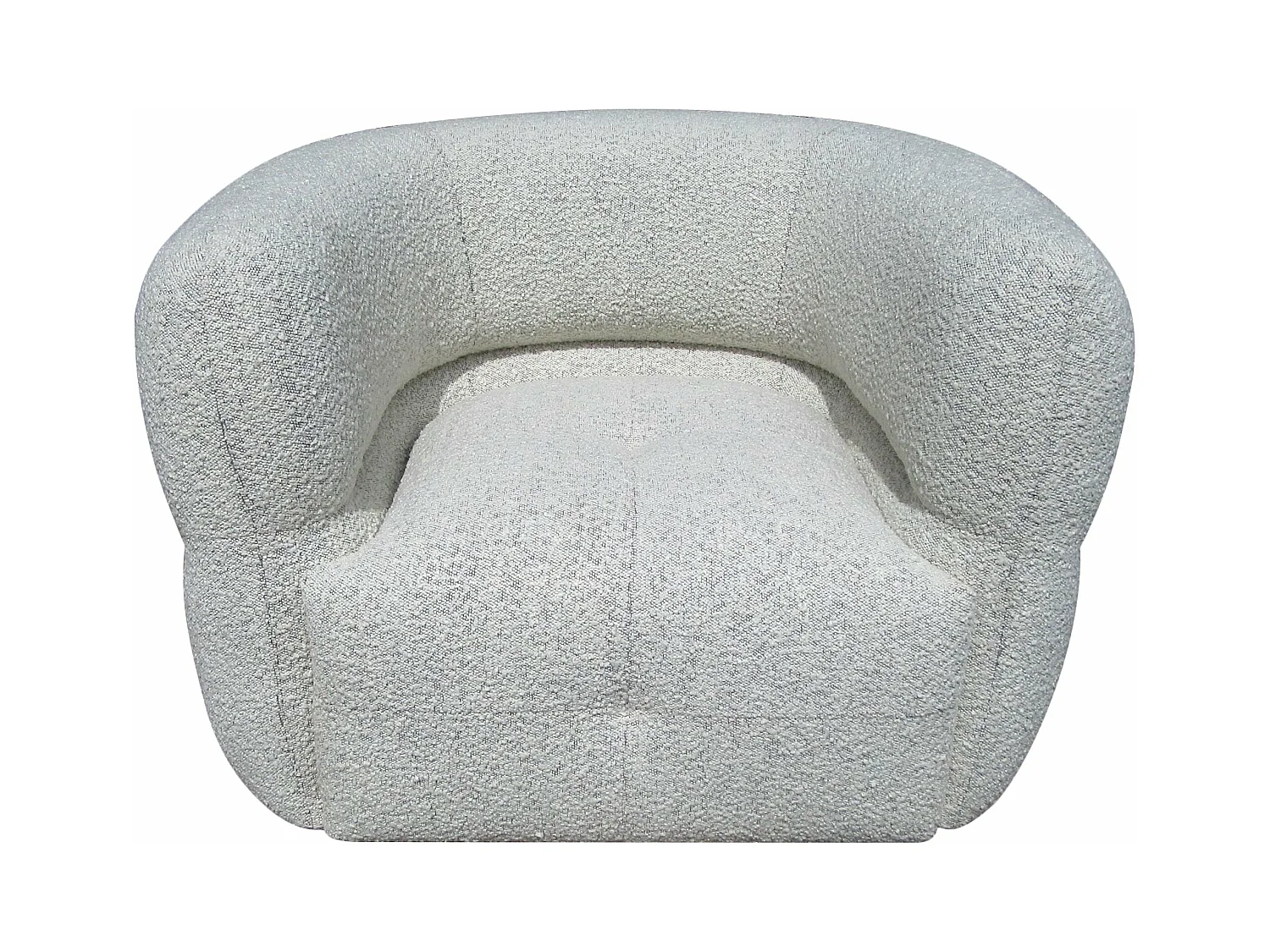 Fauteuil pivotant tissu bouclette gris clair MELKI