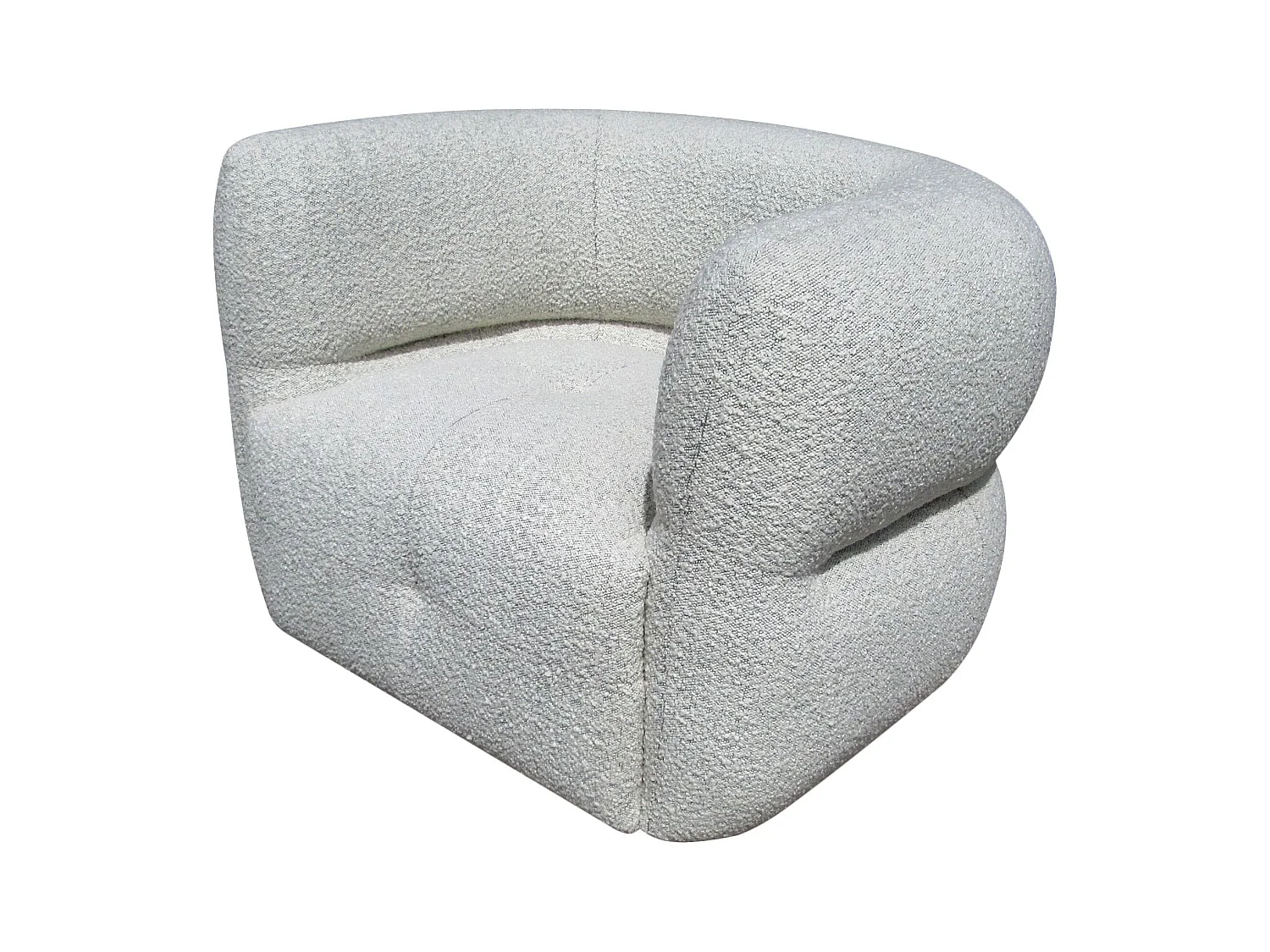 Fauteuil pivotant tissu bouclette gris clair MELKI