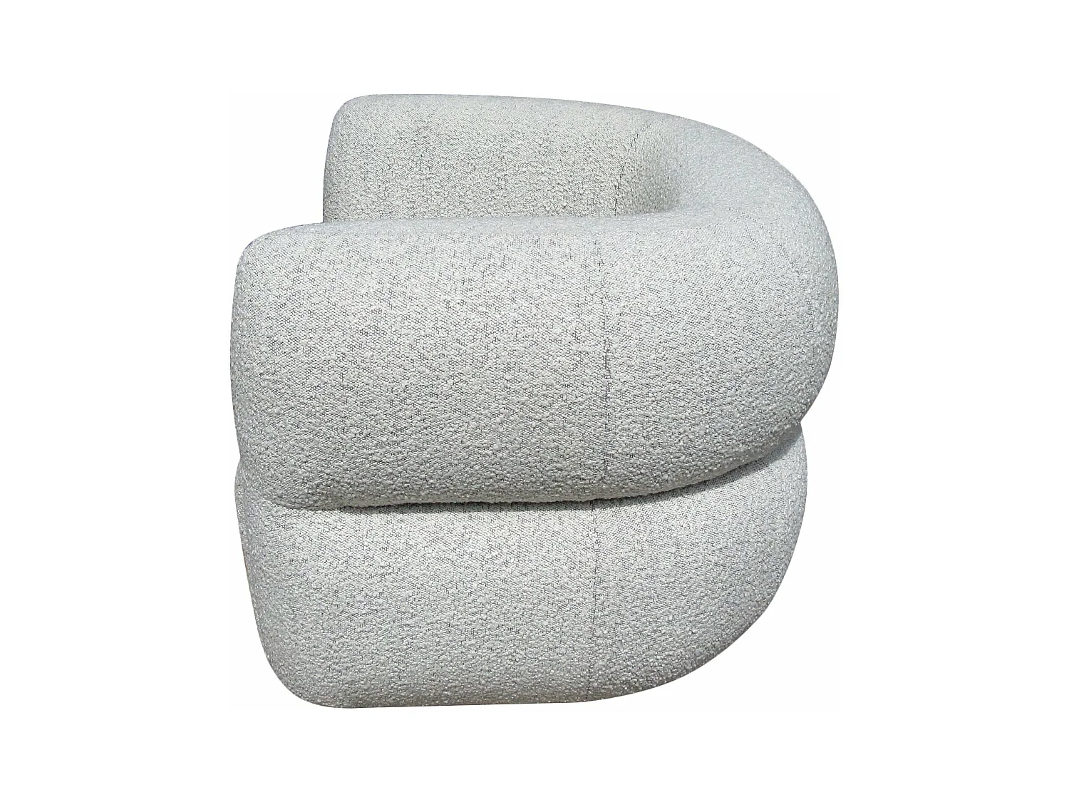 Fauteuil pivotant tissu bouclette gris clair MELKI