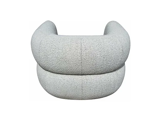 Fauteuil pivotant tissu bouclette gris clair MELKI