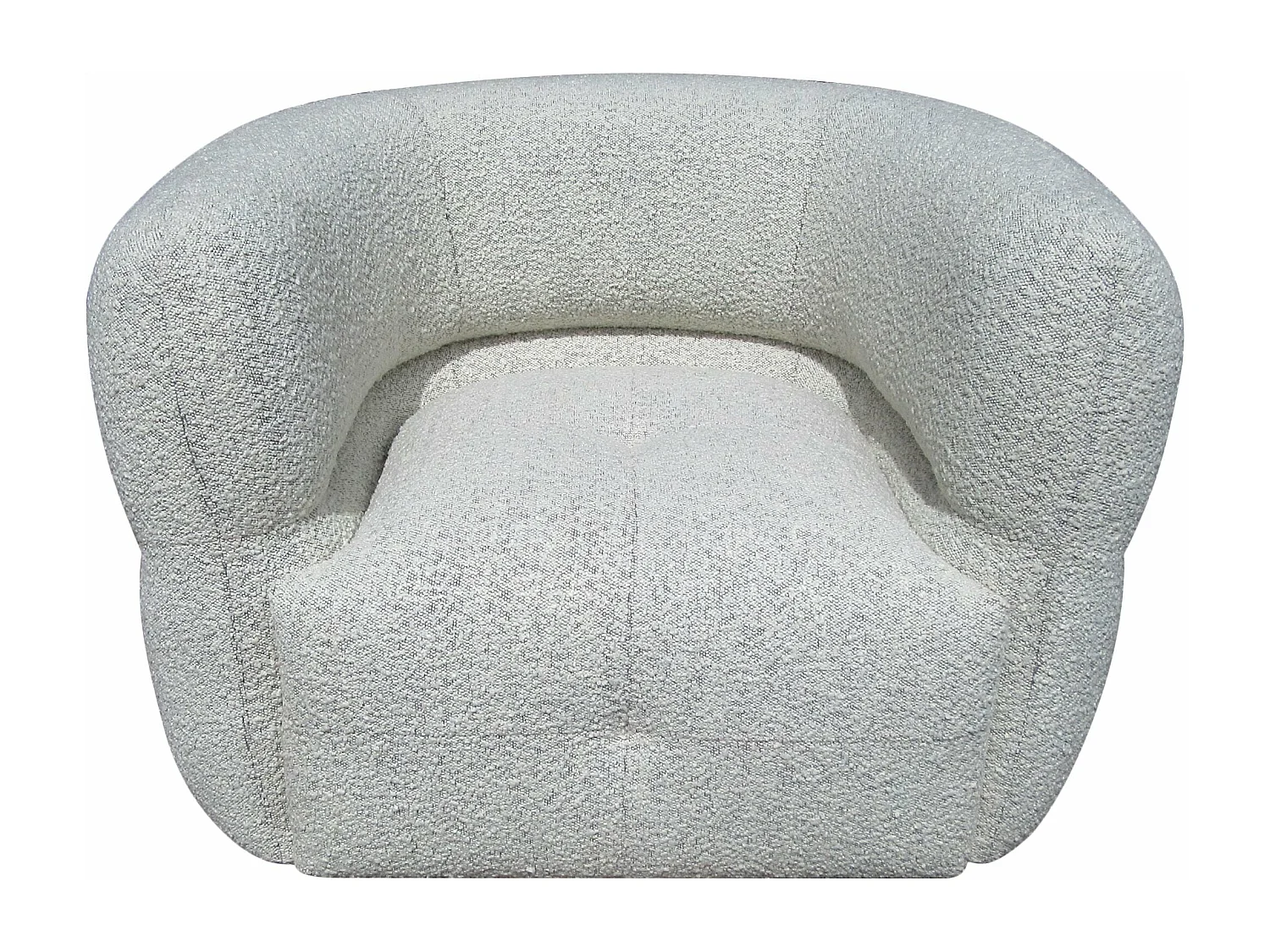 Fauteuil pivotant tissu bouclette gris clair MELKI