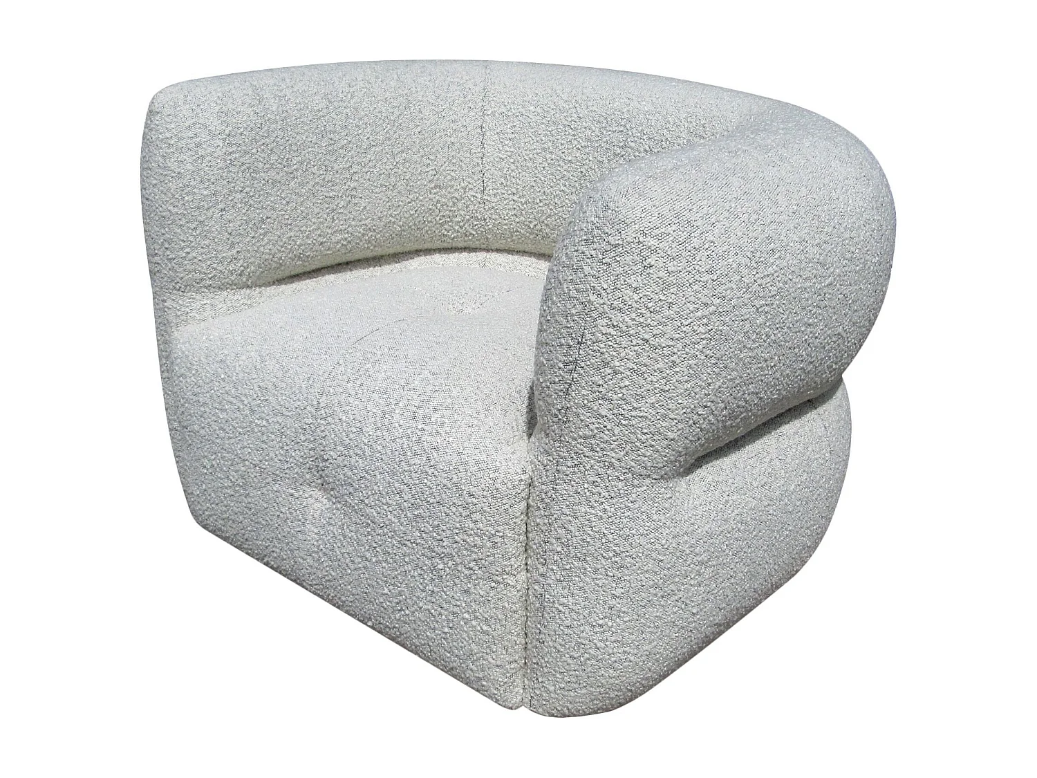 Fauteuil pivotant tissu bouclette gris clair MELKI