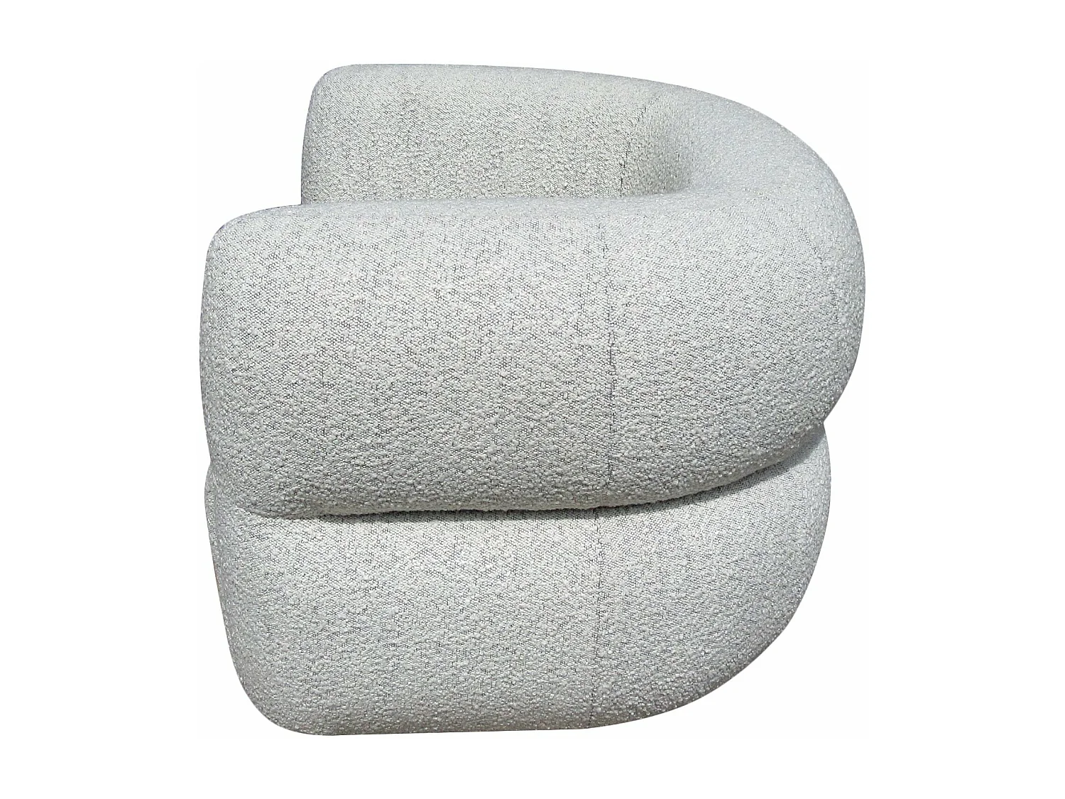 Fauteuil pivotant tissu bouclette gris clair MELKI