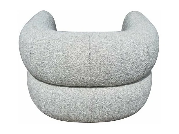 Fauteuil pivotant tissu bouclette gris clair MELKI