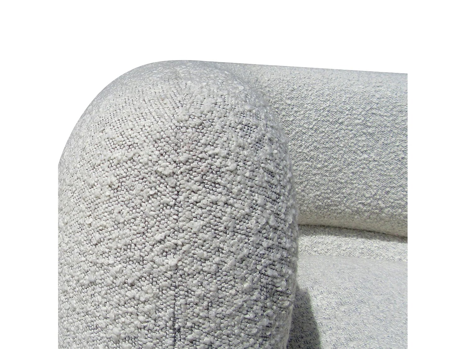 Fauteuil pivotant tissu bouclette gris clair MELKI