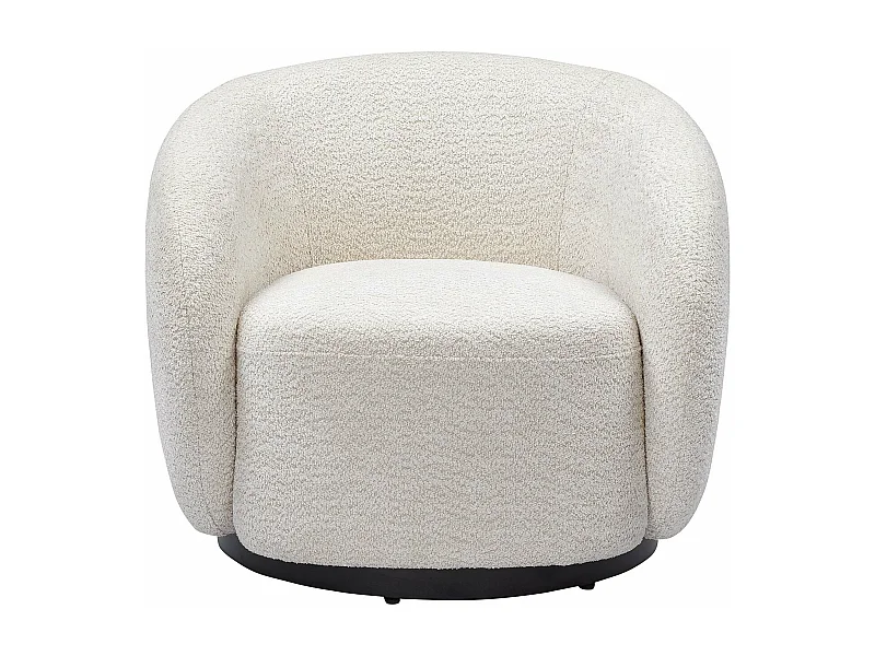 Fauteuil pivotant tissu effet bouclette beige ASSA