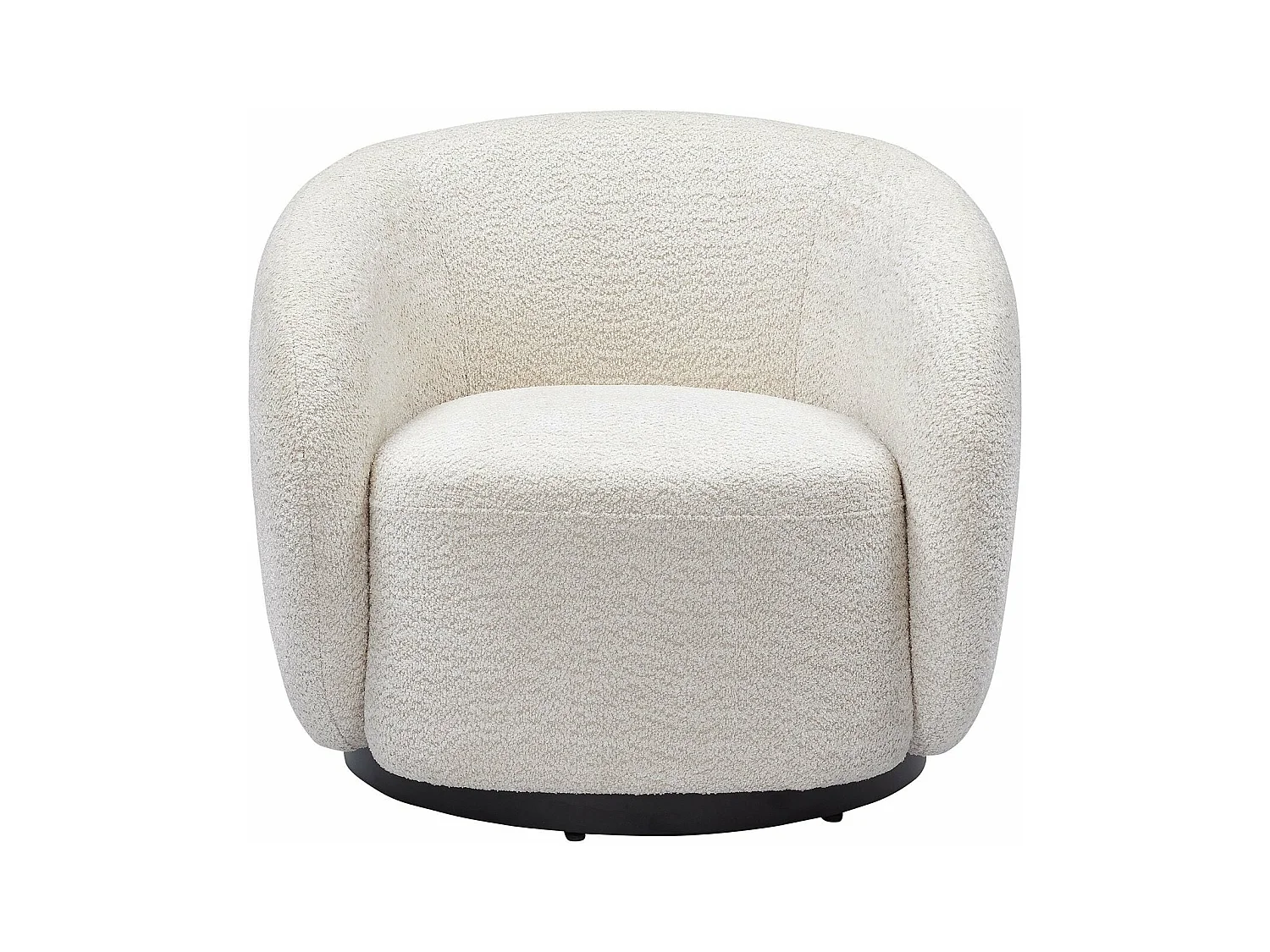 Fauteuil pivotant tissu effet bouclette beige ASSA