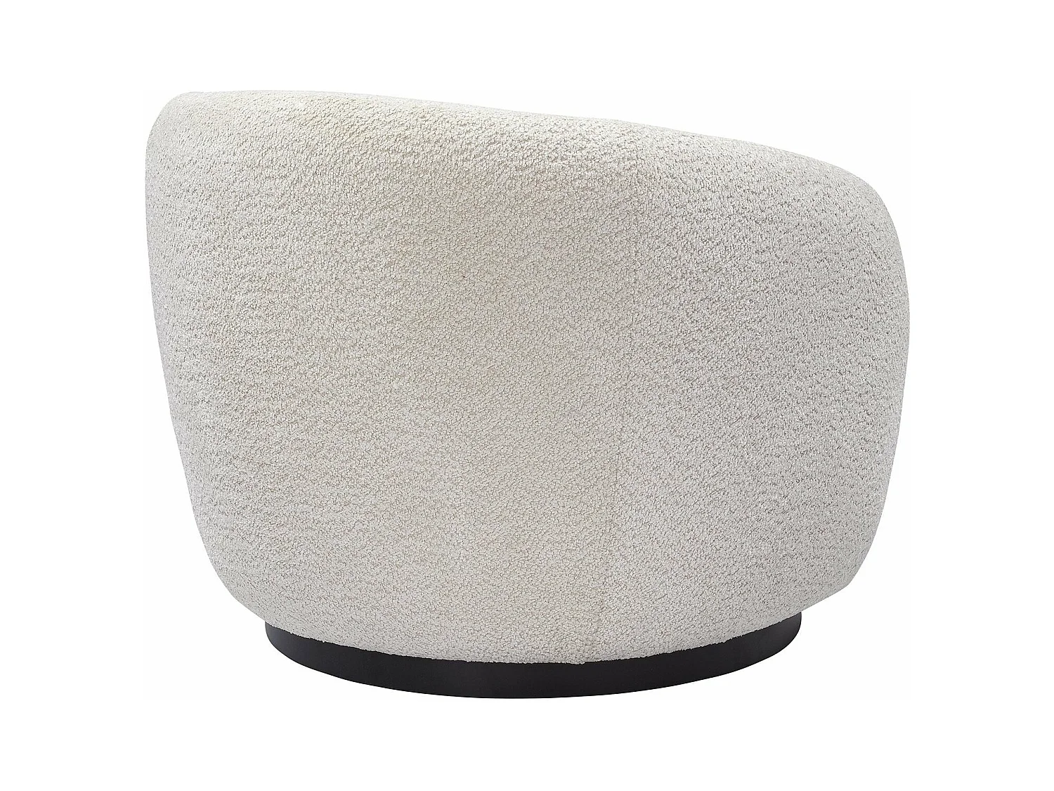 Fauteuil pivotant tissu effet bouclette beige ASSA