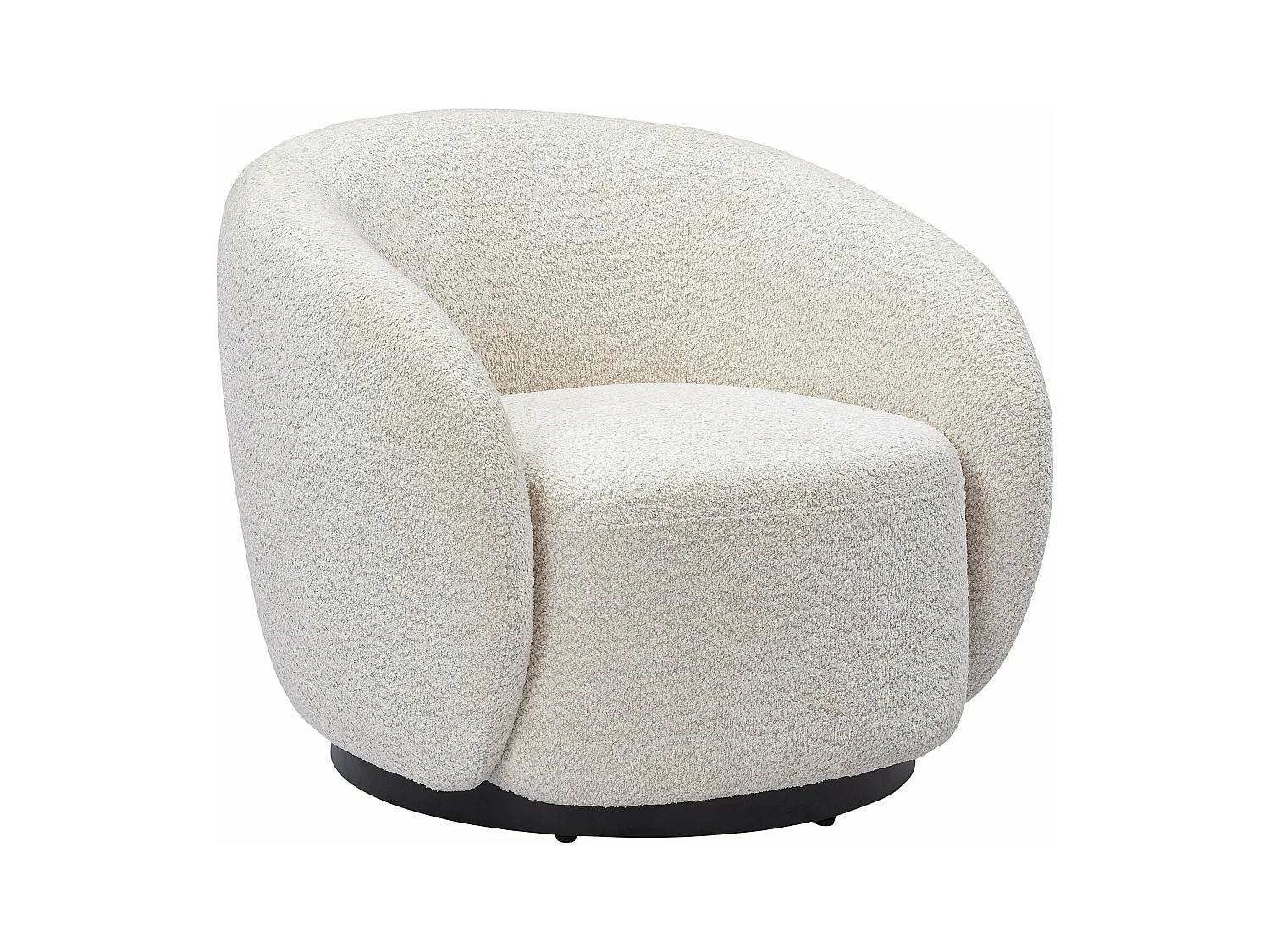 Fauteuil pivotant tissu effet bouclette beige ASSA