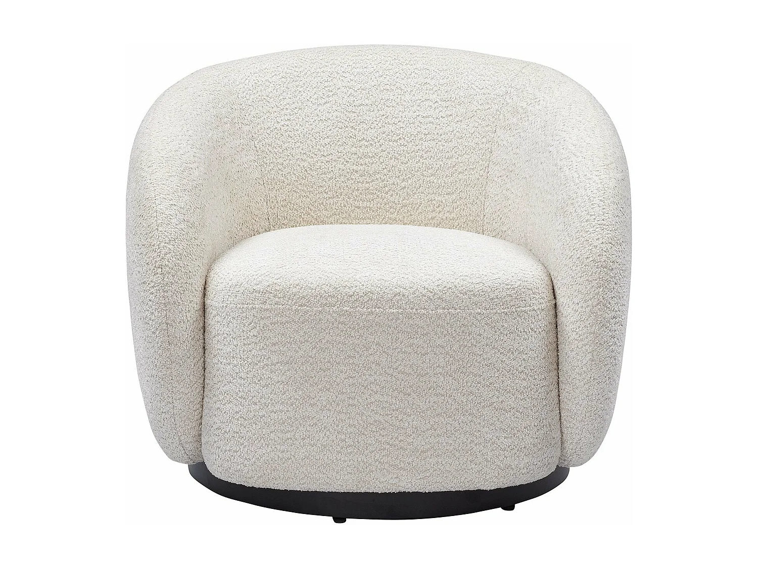 Fauteuil pivotant tissu effet bouclette beige ASSA