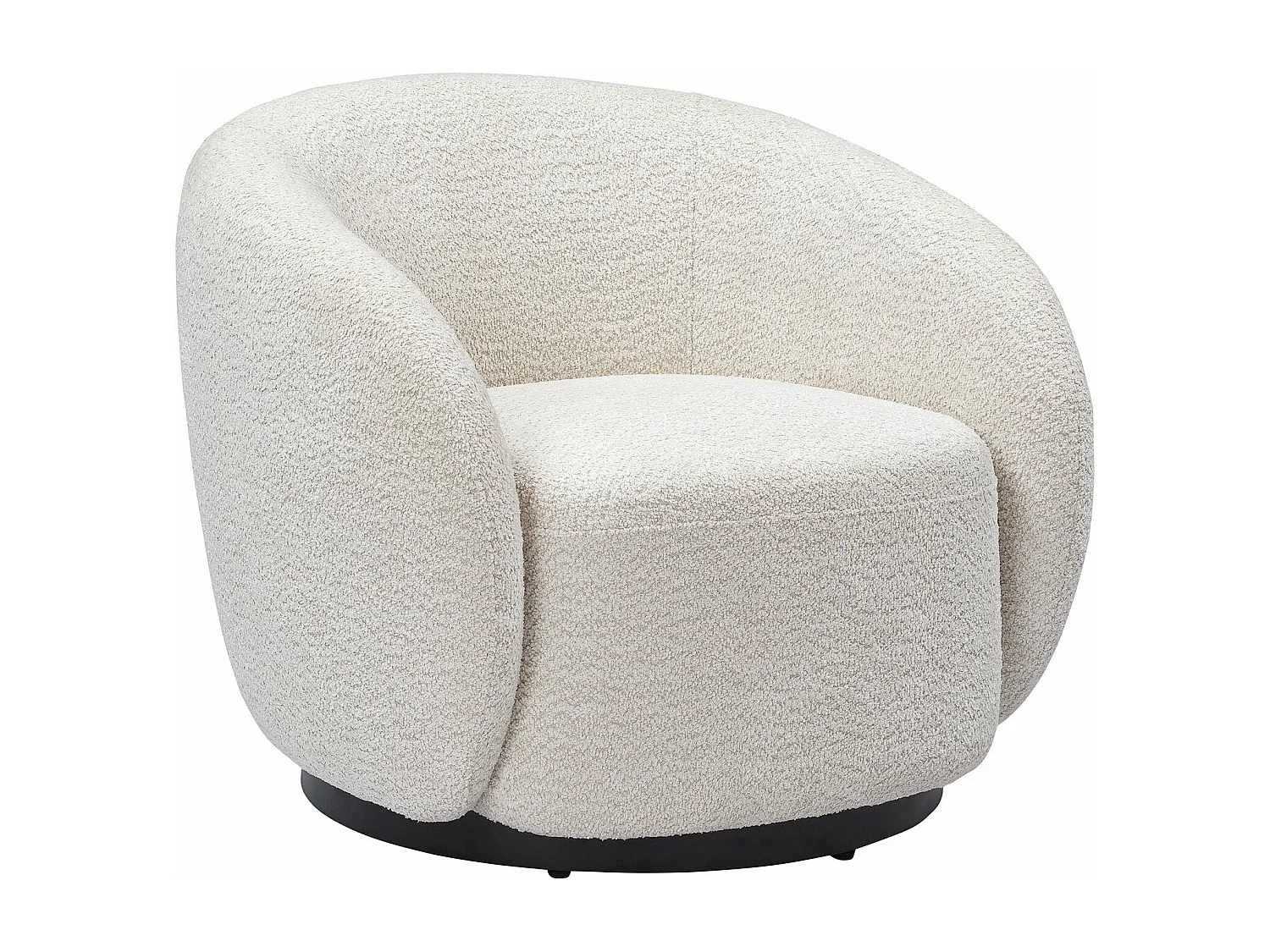 Fauteuil pivotant tissu effet bouclette beige ASSA