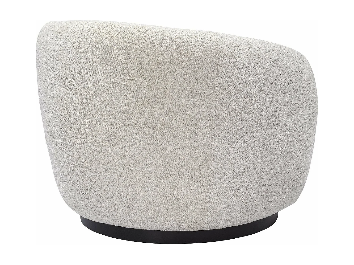 Fauteuil pivotant tissu effet bouclette beige ASSA