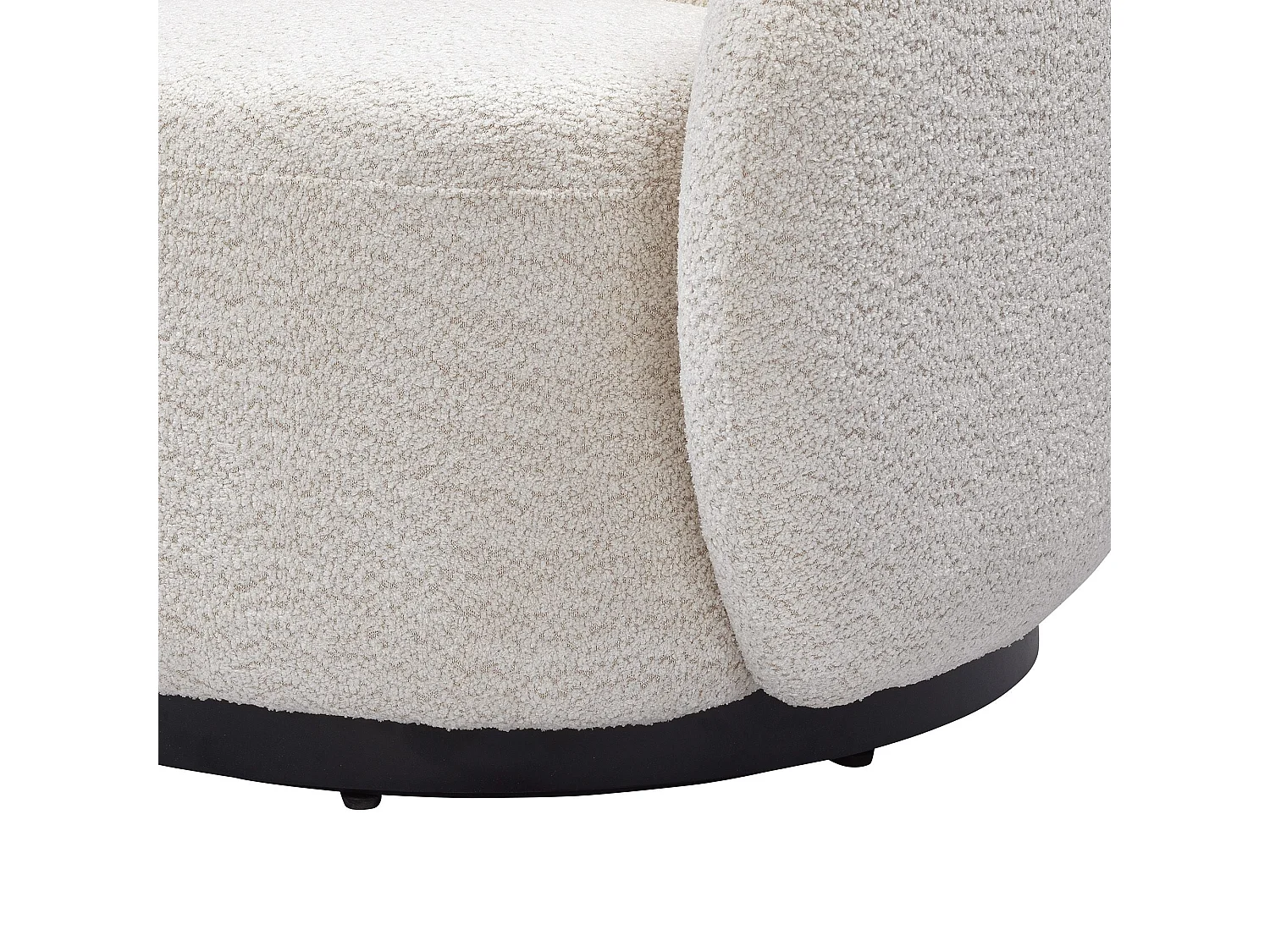 Fauteuil pivotant tissu effet bouclette beige ASSA