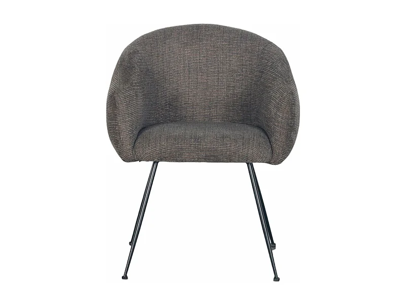 Fauteuil en tissu marron et ambre VADIM