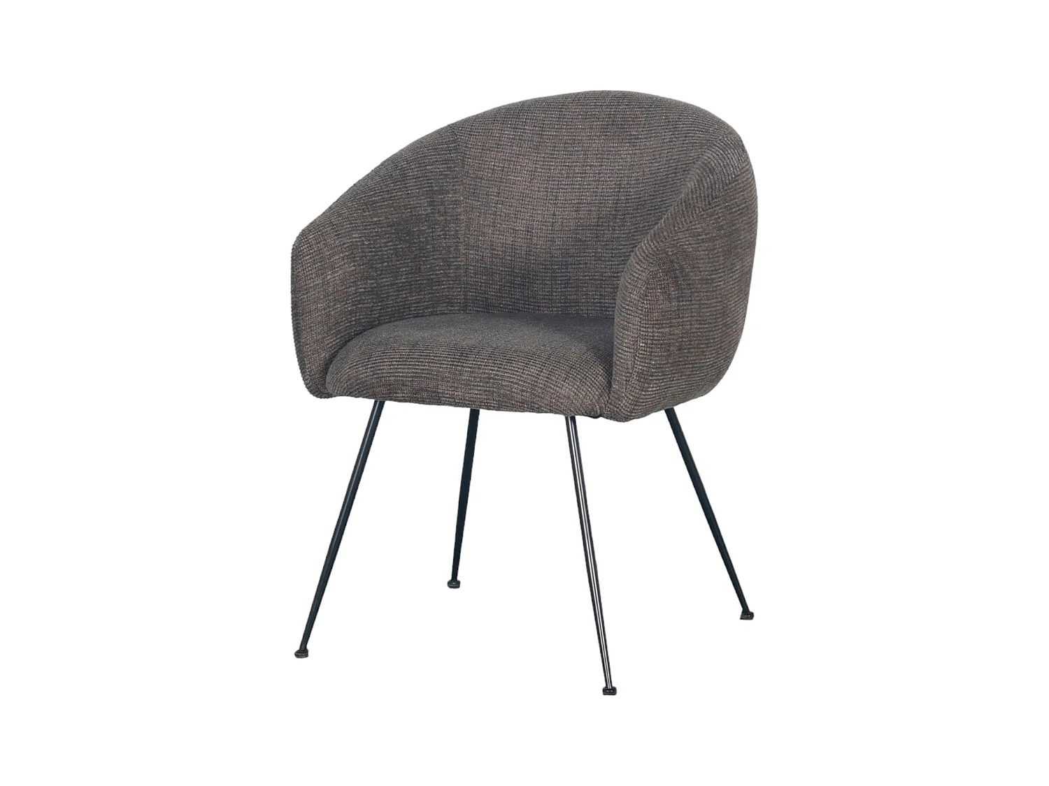 Fauteuil en tissu marron et ambre VADIM