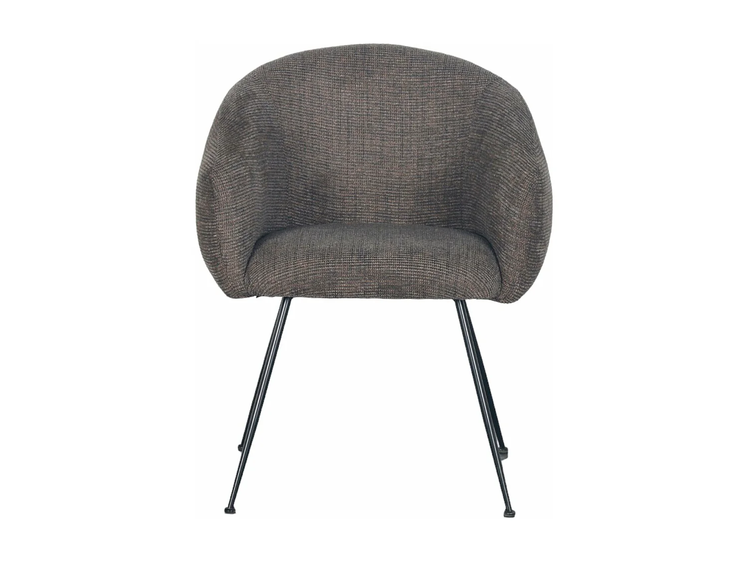 Fauteuil en tissu marron et ambre VADIM