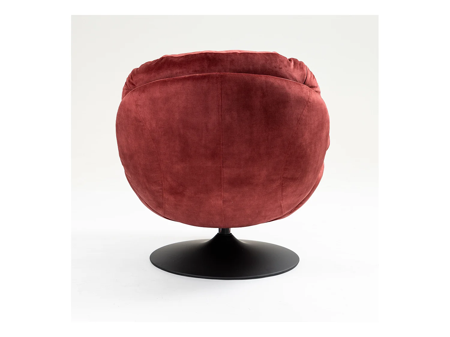 Fauteuil pivotant en velours bordeaux TOPI
