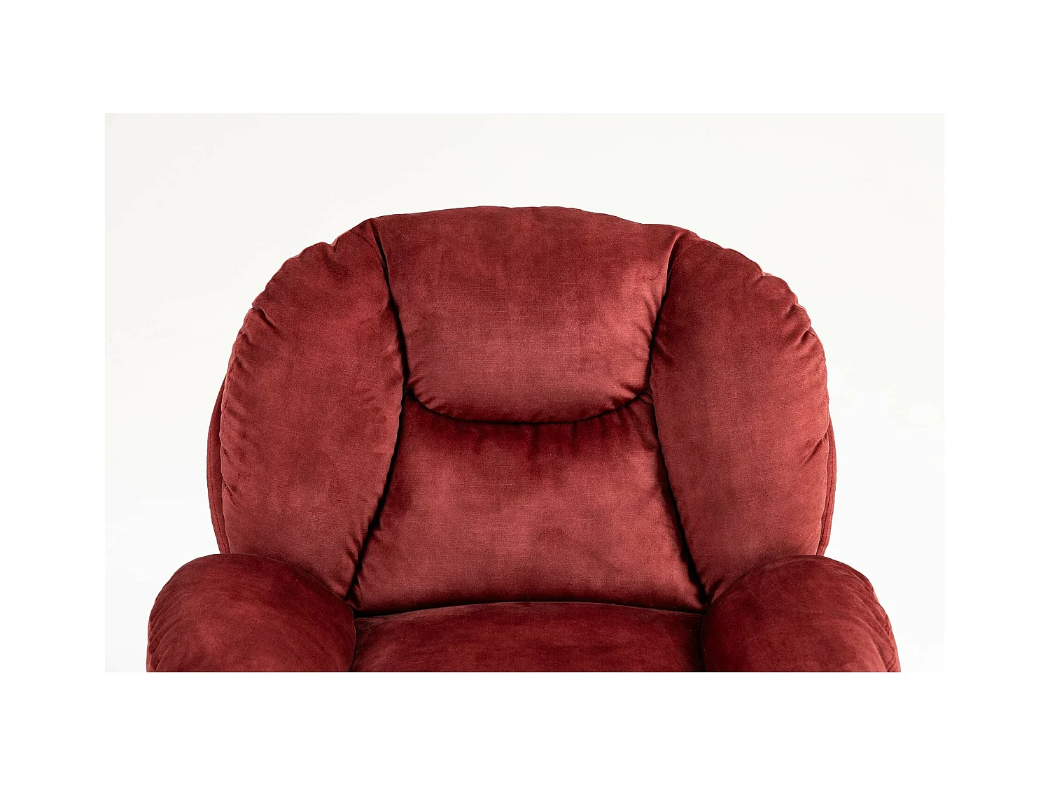 Fauteuil pivotant en velours bordeaux TOPI