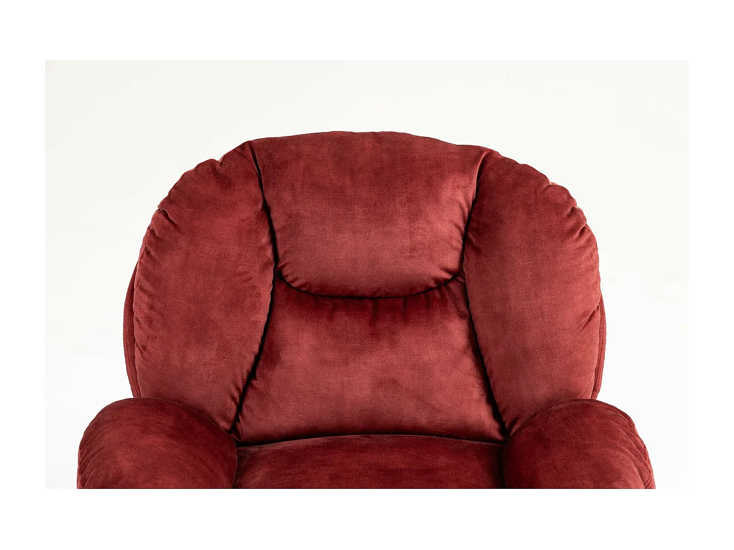 Fauteuil pivotant en velours bordeaux TOPI