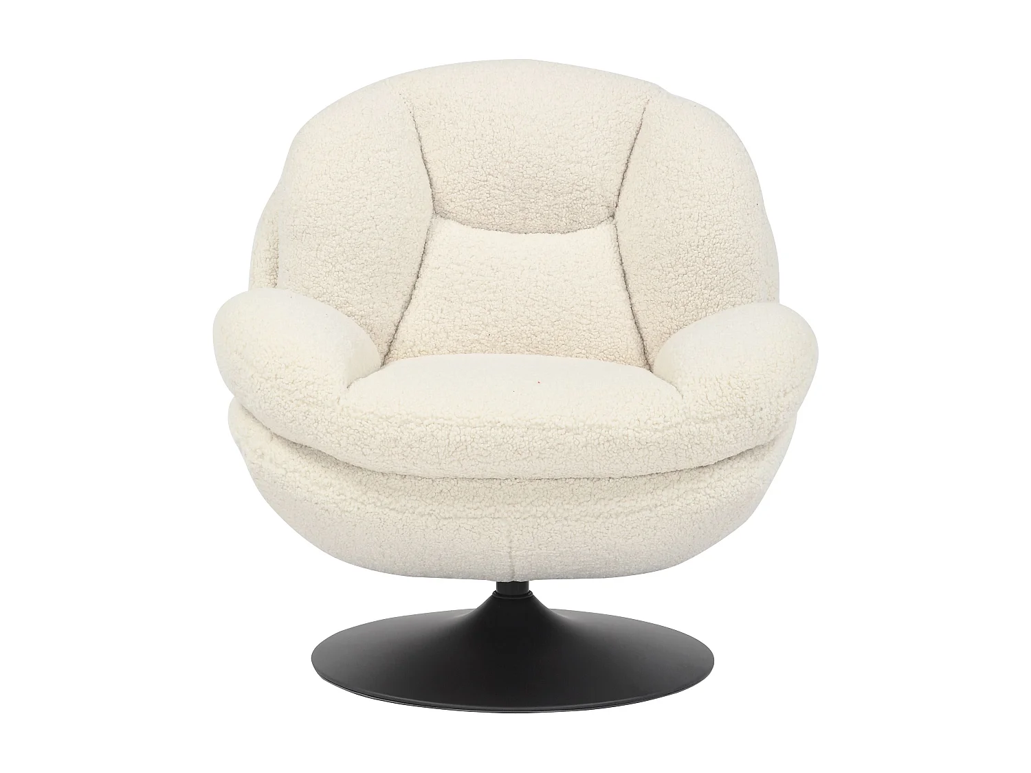 Fauteuil pivotant effet bouclette blanc