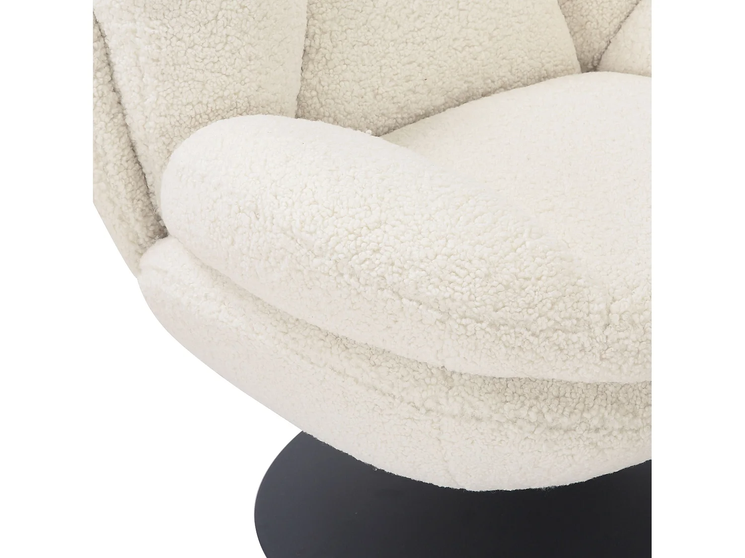 Fauteuil pivotant effet bouclette blanc