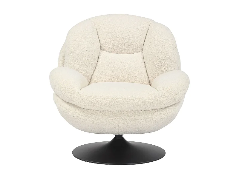 Fauteuil pivotant effet bouclette blanc