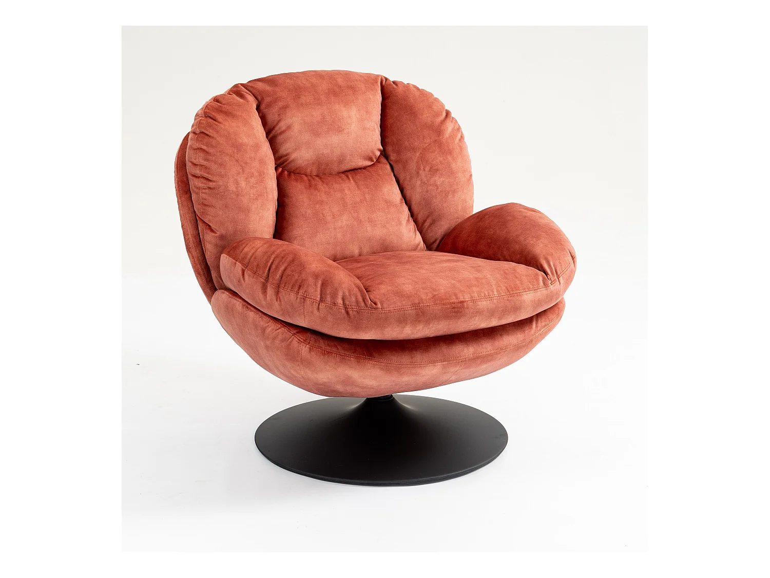 Fauteuil pivotant en velours rose TOPI