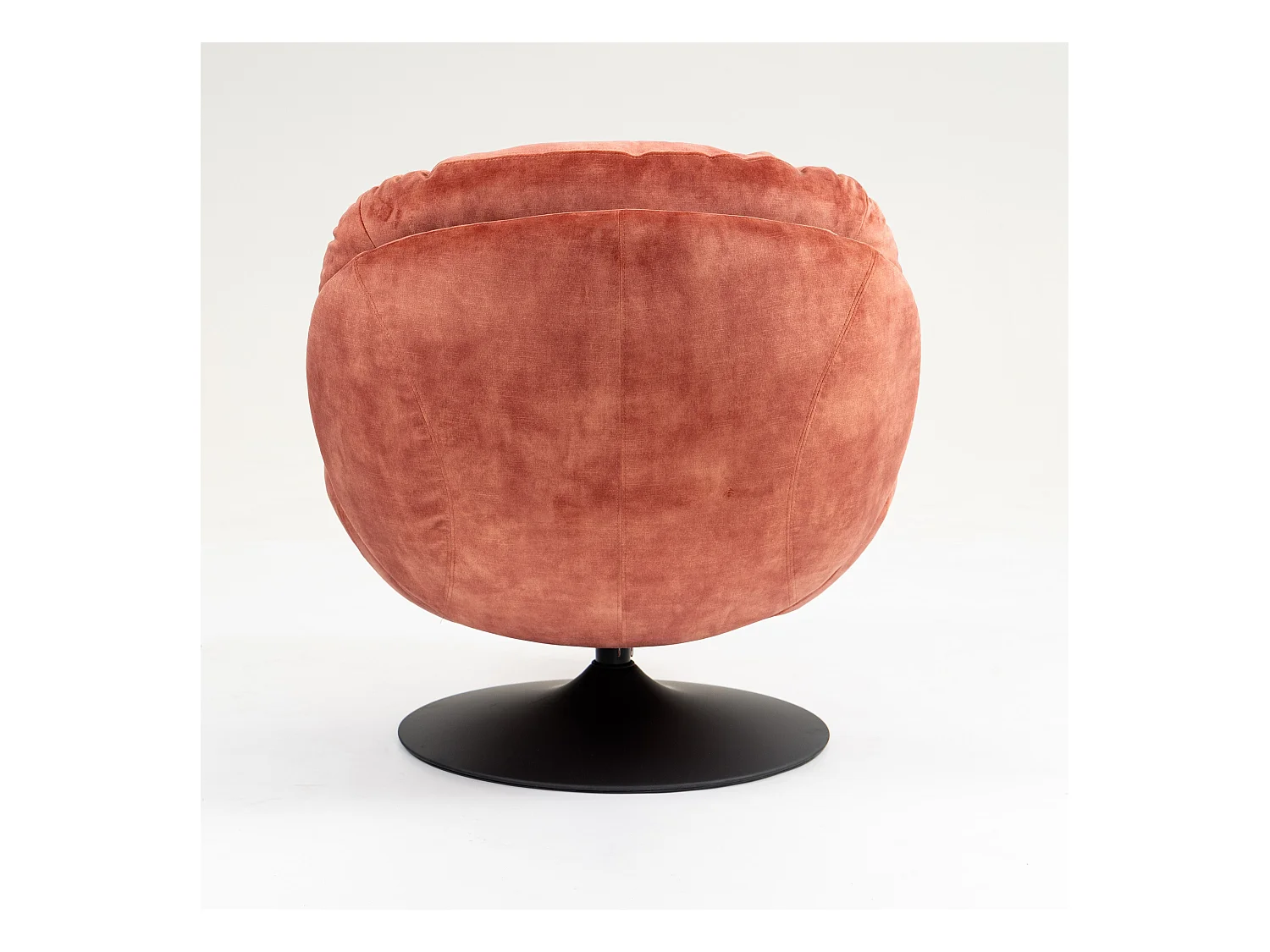 Fauteuil pivotant en velours rose TOPI