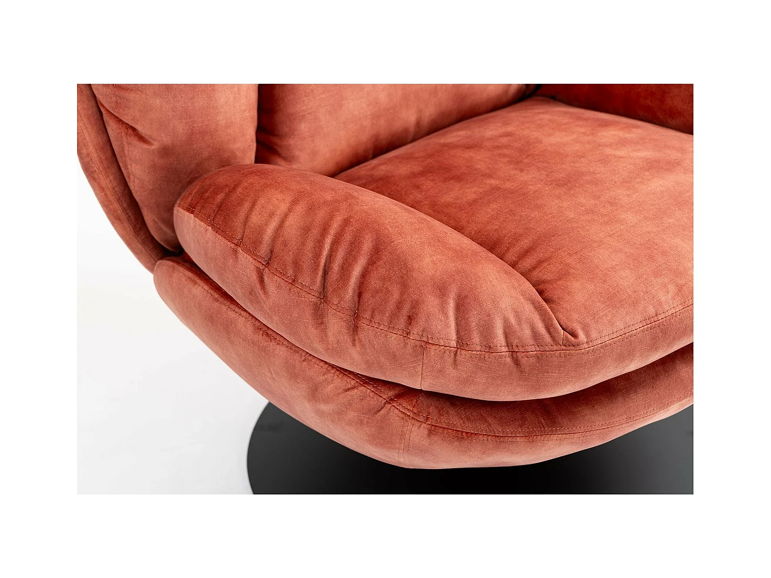 Fauteuil pivotant en velours rose TOPI