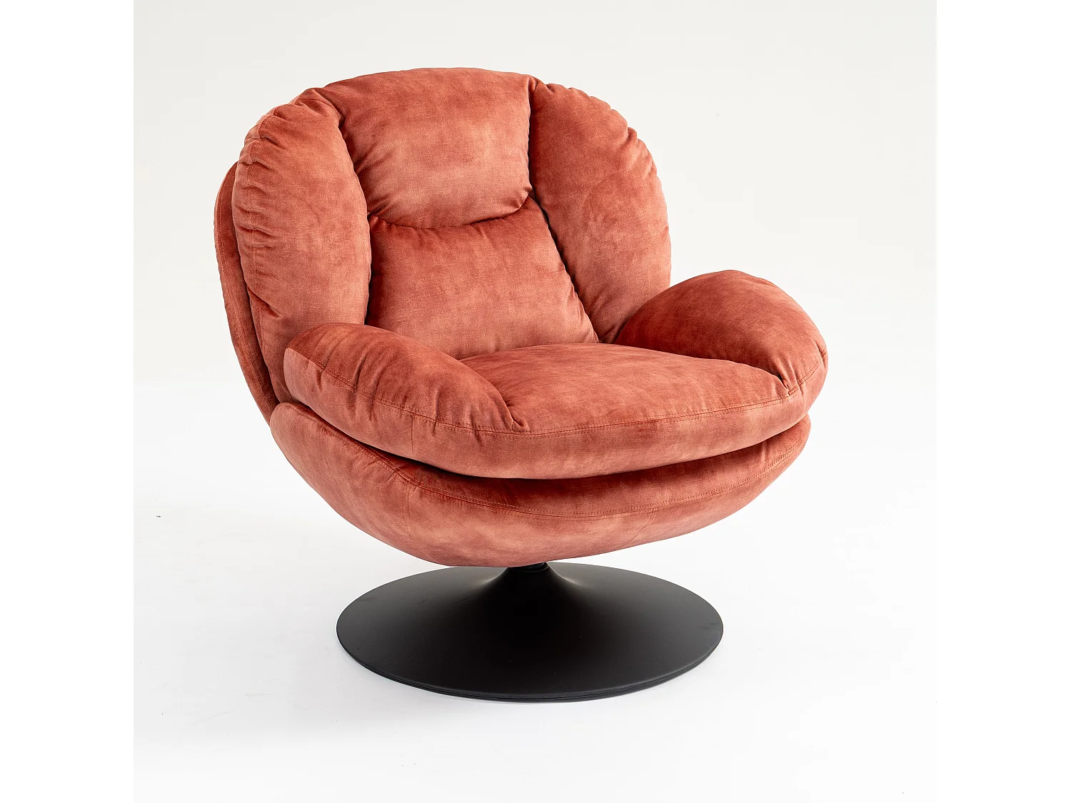 Fauteuil pivotant en velours rose TOPI
