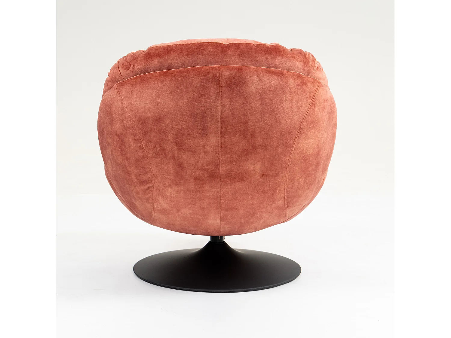 Fauteuil pivotant en velours rose TOPI