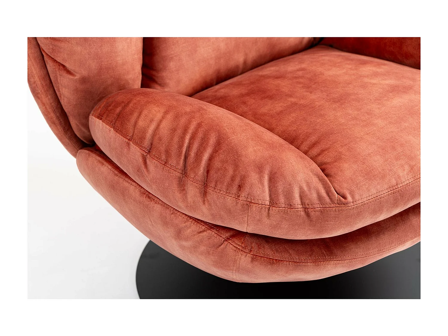 Fauteuil pivotant en velours rose TOPI