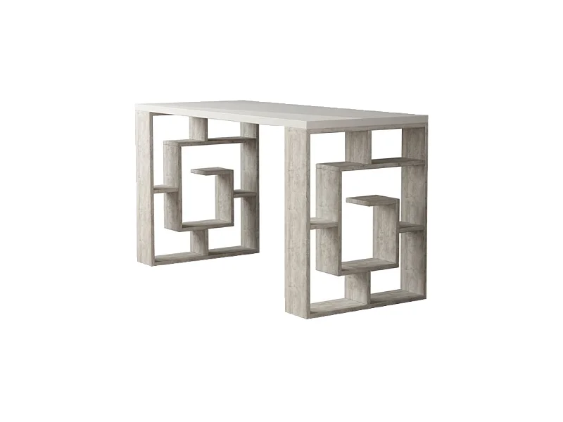 Scrivania Labirent 140 colore bianco con piedi bianco vintage