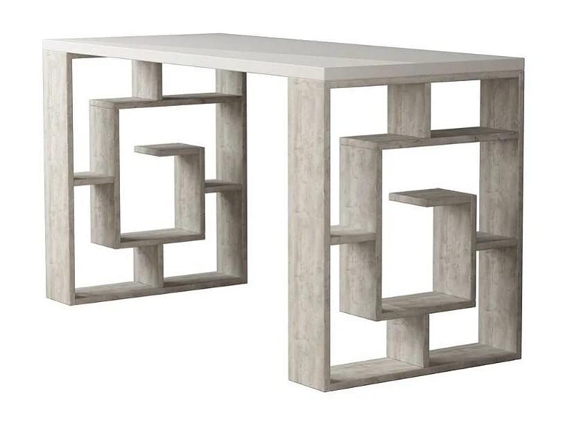 Scrivania Labirent 140 colore bianco con piedi bianco vintage