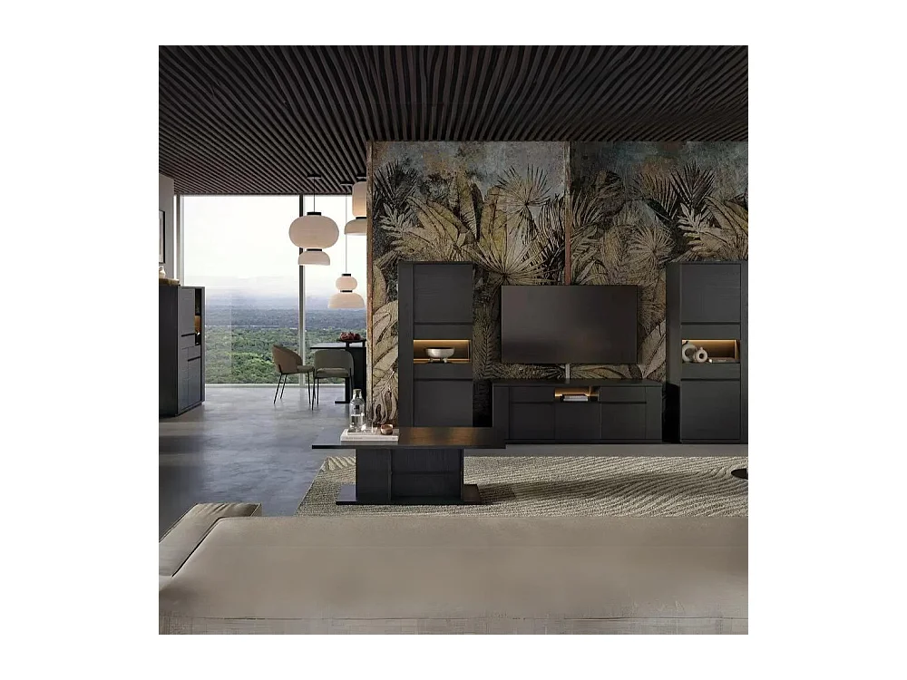 Madia 3 ante nero Alce 205x49x83h