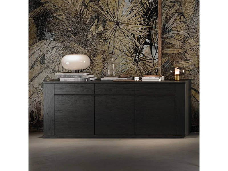 Madia 3 ante nero Alce 205x49x83h