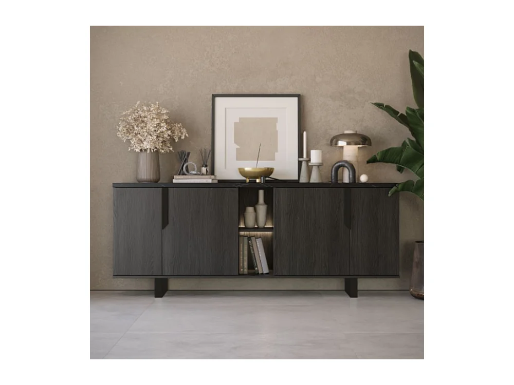 Madia 4 ante palissandro nero Zaira 205x49x83h