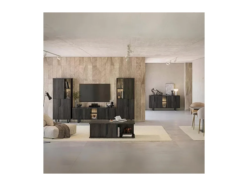 Madia 4 ante palissandro nero Zaira 205x49x83h