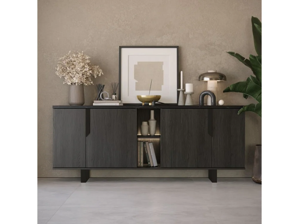 Madia 4 ante palissandro nero Zaira 205x49x83h